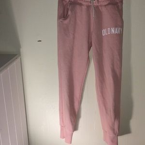 Pink sweatpants/joggers.
